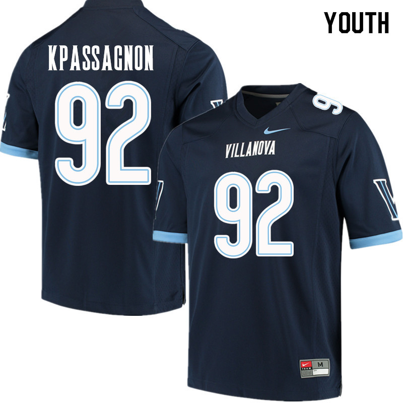 Youth #92 Tanoh Kpassagnon Villanova Wildcats College Football Jerseys Sale-Navy - Click Image to Close
